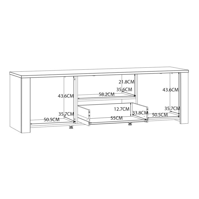 Bohol 2 Door 1 Drawer TV Unit  in Riviera Oak/Navy