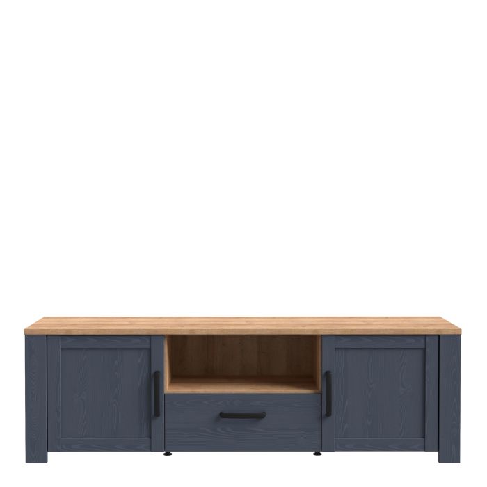 Bohol 2 Door 1 Drawer TV Unit  in Riviera Oak/Navy