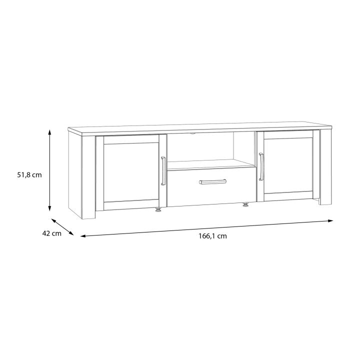 Bohol 2 Door 1 Drawer TV Unit  in Riviera Oak/Grey Oak