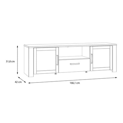 Bohol 2 Door 1 Drawer TV Unit  in Riviera Oak/Grey Oak