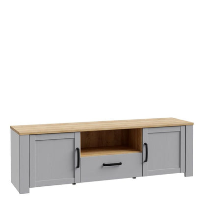 Bohol 2 Door 1 Drawer TV Unit  in Riviera Oak/Grey Oak