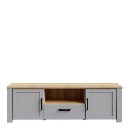 Bohol 2 Door 1 Drawer TV Unit  in Riviera Oak/Grey Oak