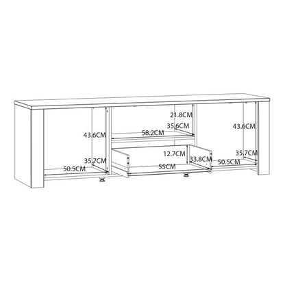 Bohol 2 Door 1 Drawer TV Unit in Riviera Oak/White