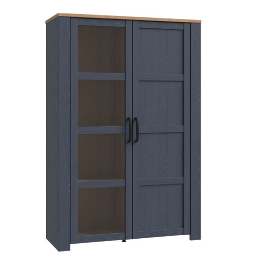 Bohol 2 Door Display Cabinet in Riviera Oak/Navy