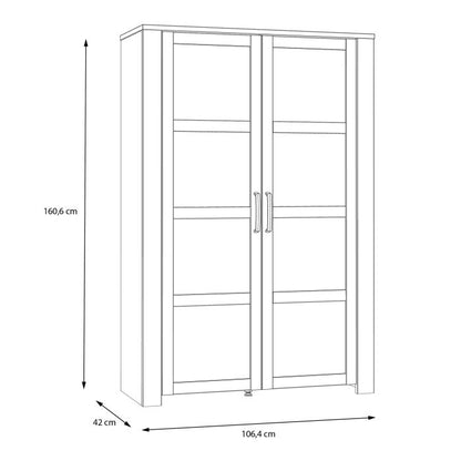 Bohol 2 Door Display Cabinet in Riviera Oak/Grey Oak