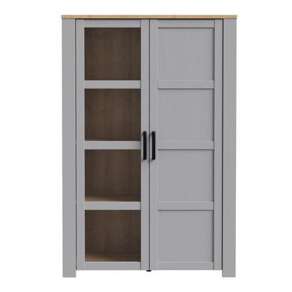 Bohol 2 Door Display Cabinet in Riviera Oak/Grey Oak