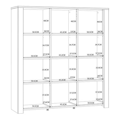 Bohol 3 Door Large Display Cabinet in Riviera Oak/White