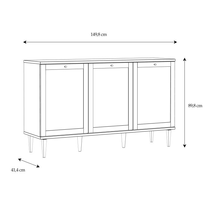 Calasetta 3 Door Sideboard in Rattan