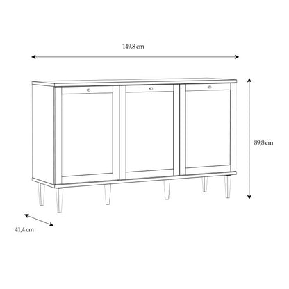 Calasetta 3 Door Sideboard in Rattan