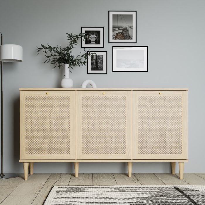 Calasetta 3 Door Sideboard in Rattan