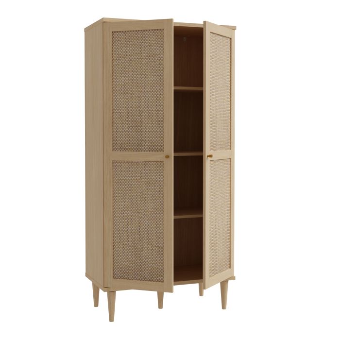 Calasetta 2 Door Display Cabinet in Rattan