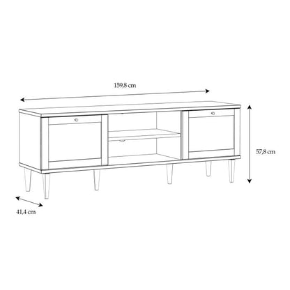 Calasetta 2 Door 1 Shelf TV Unit in Rattan