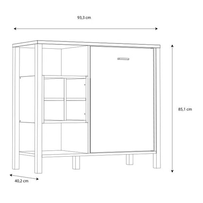 High Rock Storage/Display Chest in Matt Black/Riviera Oak