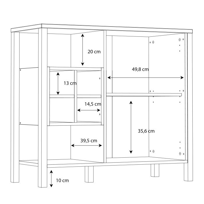 High Rock Storage/Display Chest in Matt Black/Riviera Oak