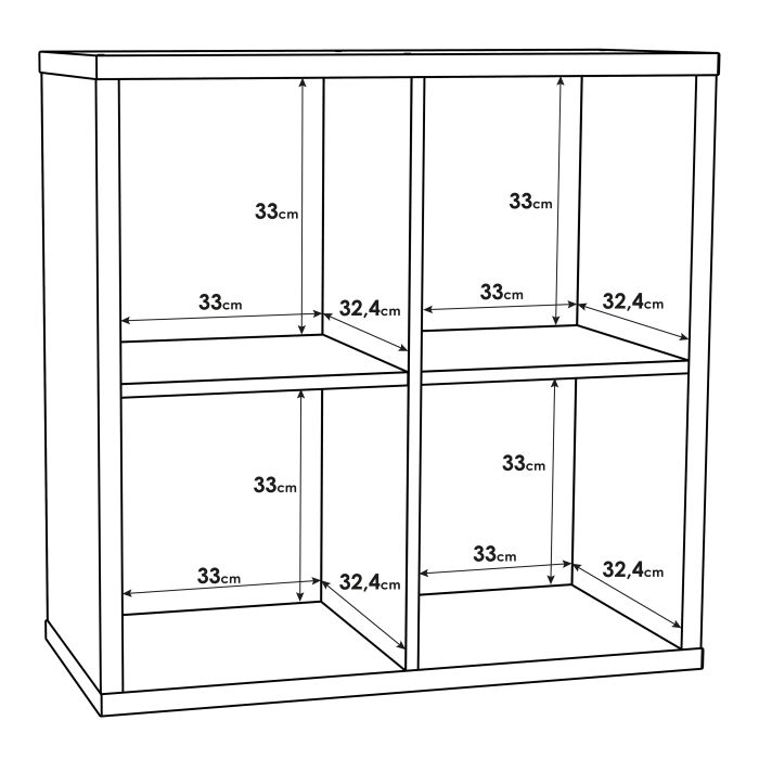 Mauro 2x2 Storage Unit in Matt White