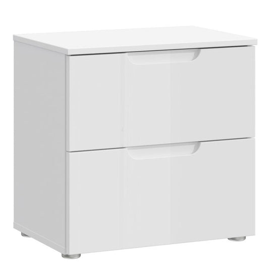 Sienna Bedside in White/White High Gloss