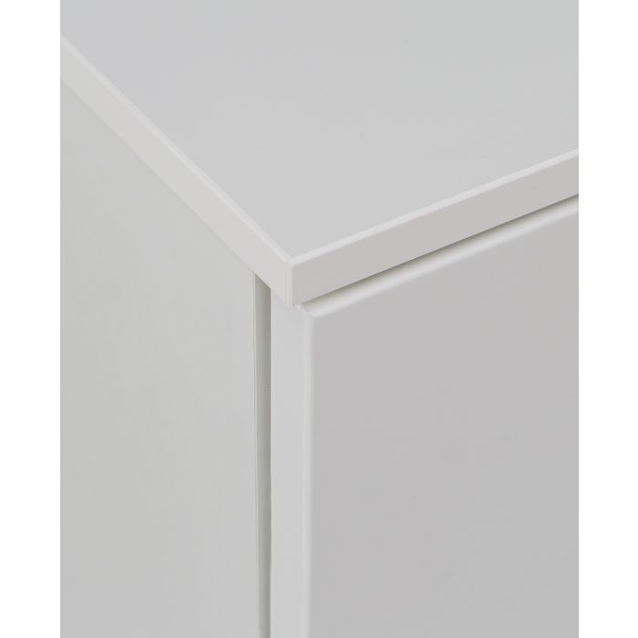 Sienna Wide Chest of 4 Drawers and 2 Doors in White/White High Gloss