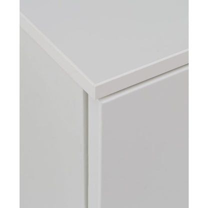 Sienna Wide Chest of 4 Drawers and 2 Doors in White/White High Gloss