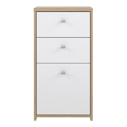 Best Chest Storage Cabinet 2 Drawers 1 Door in Artisan Oak/White