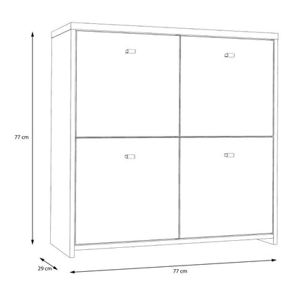 Best Chest Storage Cabinet with 4 Doors in Concrete Optic Dark Grey/Old - Wood Vintage