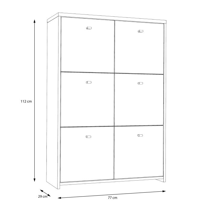 Best Chest Storage Cabinet with 6 Doors in Artisan Oak/White