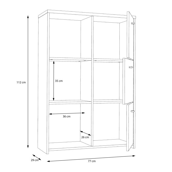 Best Chest Storage Cabinet with 6 Doors in Artisan Oak/White