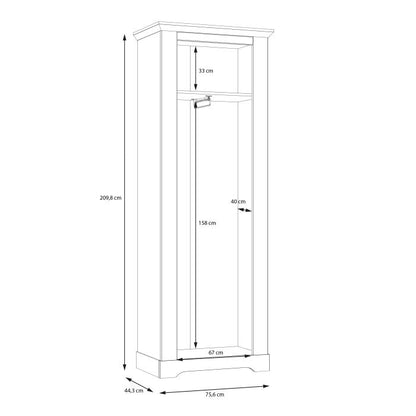 Illopa Hallway Wardrobe in Oak Nelson/Snowy Oak