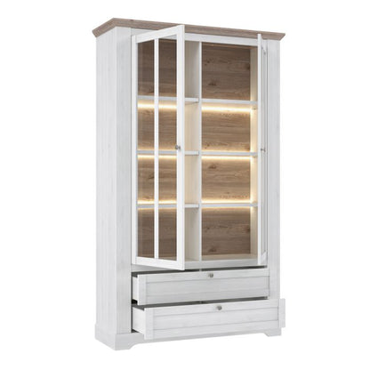 Illoppa Display Cabinet in Snowy Oak/Oak Nelson