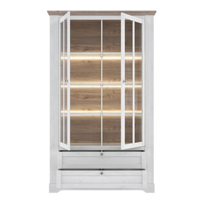 Illoppa Display Cabinet in Snowy Oak/Oak Nelson