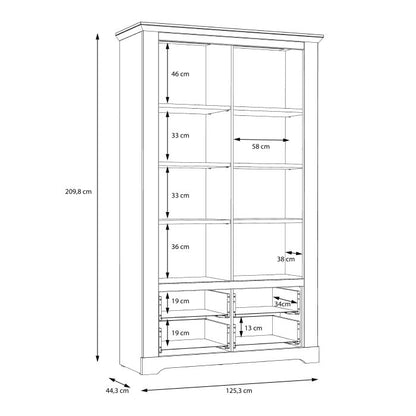 Illoppa Display Cabinet in Snowy Oak/Oak Nelson