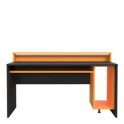 Tezaur Black/Orange Gaming Desk with Colour Changing LED