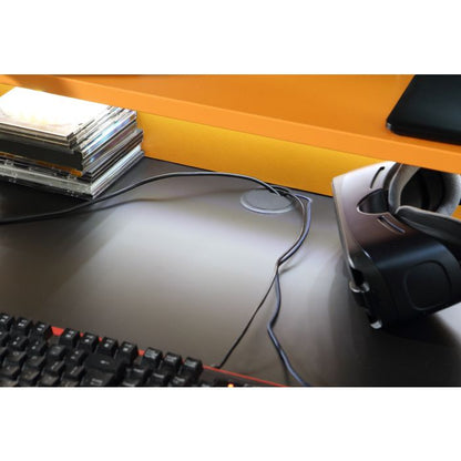 Tezaur Black/Orange Gaming Desk with Colour Changing LED