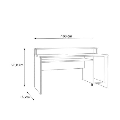 Tezaur Black/Orange Gaming Desk with Colour Changing LED