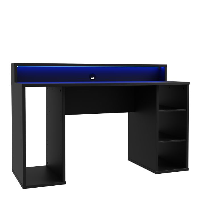 Tezaur Black Gaming Desk with Colour Changing LED