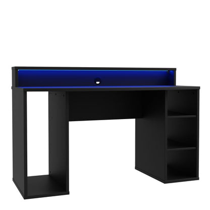 Tezaur Black Gaming Desk with Colour Changing LED