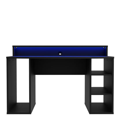 Tezaur Black Gaming Desk with Colour Changing LED