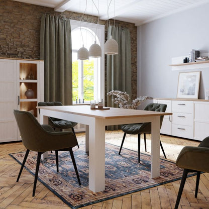 Bohol Extending Dining Table 160-207cm in Riviera Oak/White